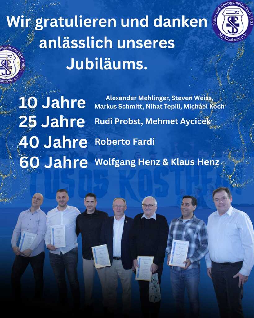 Wir gratulieren und danken anlässlich unseres Jubiläums.